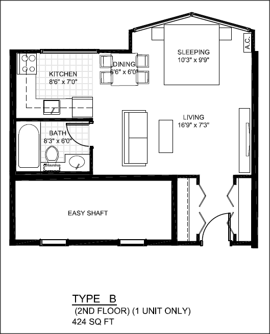 South Kamloops Apartment Floor Plan Type B