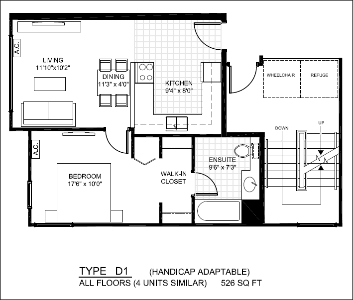 South Kamloops Apartment Floor Plan Type D1
