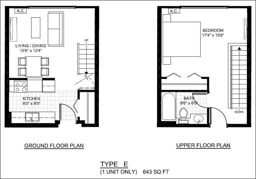 South Kamloops Apartment Floor Plan Type E
