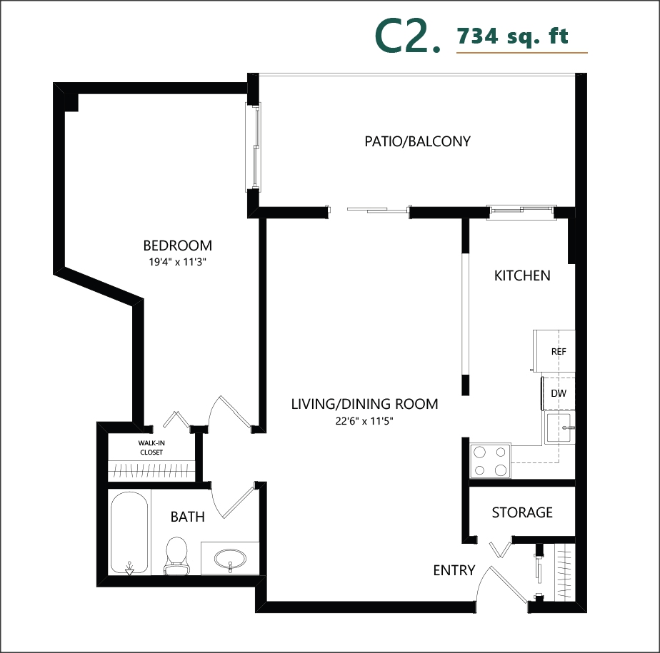 South Kamloops Apartment Floor Plan Type A